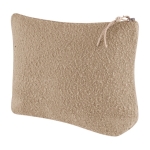 Toilettas van katoen en polyester met krullende textuur 375 g/m2 Sand kleur beige eerste weergave