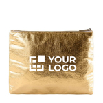 Kunstleer toilettassen met logo Sparkle Gold met afdrukgebied