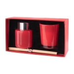 Aromatische set van 50 ml diffuser en geurkaars Wellness kleur rood eerste weergave