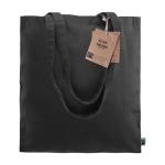 Fairtrade tas met lange handvatten 180 g/m2 Flyca FairTrade Black kleur zwart tweede weergave