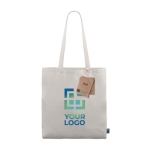 Fair Trade Katoenen tas bedrukt 70 cm 180 g/m2 Flyca FairTrade kleur naturel met afdrukgebied