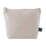 Fairtrade katoenen toilettas met logo Clark FairTrade kleur naturel eerste weergave