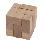 Houten puzzel met logo in katoenen tasje Astrum kleur hout tweede weergave