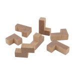 Houten puzzel met logo in katoenen tasje Astrum kleur hout derde weergave