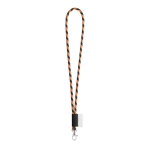 Keycords bedrukken met 4-6 dagen levertijd Tube Stripes Dark kleur oranje