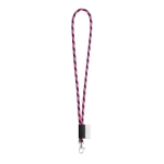 Keycords bedrukken met 4-6 dagen levertijd Tube Stripes Dark kleur roze