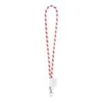 Buisvormige keycords met logo. Levertijd 4-6 dagen Tube Stripes Clear kleur rood