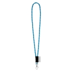 Lanyards met logo op etiket en levering 4-6 dagen Tube Nautic kleur lichtblauw