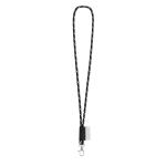 Buisvormige keycord laten bedrukken levering 4-6 dagen Tube Nautic Black kleur wit