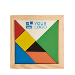 Kleurrijke houten tangram puzzel om cadeau te geven Shape kleur hout weergave met bedrukking