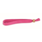 Stoffen festivalbandjes bestellen van polyester met bamboe Entry kleur fuchsia