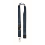 20mm katoenen keycord met logo en sluiting Conscious Cotton kleur blauw tweede weergave