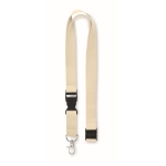 20mm katoenen keycord met logo en sluiting Conscious Cotton kleur beige tweede weergave