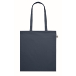 Gekleurde biologisch katoenen tas met logo 180 g/m2 Eco Cotton kleur blauw tweede weergave