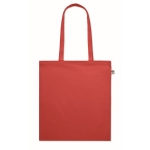 Gekleurde biologisch katoenen tas met logo 180 g/m2 Eco Cotton kleur rood tweede weergave