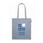 Gekleurde biologisch katoenen tas met logo 180 g/m2 Eco Cotton weergave met bedrukking