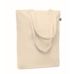 Biologische canvas tas bedrukken, lange hengsels 270 g/m2 Eco Strong kleur beige