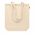 Biologische canvas tas bedrukken, lange hengsels 270 g/m2 Eco Strong kleur beige derde weergave