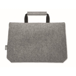 Vilten laptoptas met binnenvak bedrukken 15'' RPET Felt kleur grijs zesde weergave