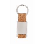 Metalen rechthoekige sleutelhanger met kurkstrip Metal Cork kleur beige tweede weergave