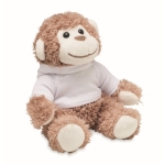 Knuffelaap met t-shirt voor sublimatie met logo Monkey kleur wit