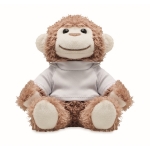 Knuffelaap met t-shirt voor sublimatie met logo Monkey kleur wit derde weergave