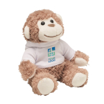 Knuffelaap met t-shirt voor sublimatie met logo Monkey kleur wit weergave met bedrukking