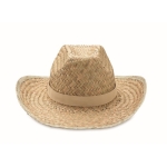 Cowboyhoed van natuurlijk stro met aanpasbaar lint Tulum kleur beige tweede weergave