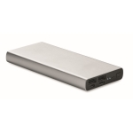 Powerbank met USB type C en snelladen 10.000 mAh Duo kleur mat zilver