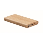 Powerbank met bamboe behuizing en 4.000 mAh Powercard Bamboo Plus kleur hout