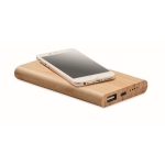 Powerbank met bamboe behuizing en 4.000 mAh Powercard Bamboo Plus kleur hout tweede weergave