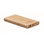 Powerbank met bamboe behuizing en 4.000 mAh Powercard Bamboo Plus kleur hout hoofdweergave