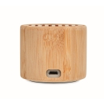 Bamboe speaker met LED indicatielampje kleur hout vierde weergave