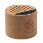 Bluetooth 5.3-speaker met kurken behuizing en natuurlijke stijl Shanti kleur beige hoofdweergave