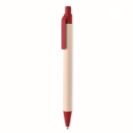 Milieuvriendelijke pen met kleurdetails en blauwe inkt Eco Milky kleur rood