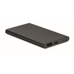 Aluminium powerbank 4.000 mAh Powercard Alu Black kleur zwart