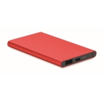 Aluminium powerbank 4.000 mAh Powercard Alu Black kleur rood