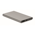 Aluminium powerbank 4.000 mAh Powercard Alu Black kleur titanium