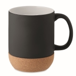 Keramische mok met kurk 300ml Design Cork kleur zwart