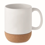 Keramische mok met kurk 300ml Design Cork kleur wit