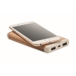 Powerbank met kurkbehuizing 10.000 mAh EcoDesign kleur beige tweede weergave