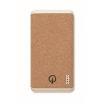 Powerbank met kurkbehuizing 10.000 mAh EcoDesign kleur beige vijfde weergave