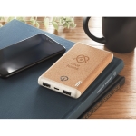 Powerbank met kurkbehuizing 10.000 mAh EcoDesign kleur beige sfeervolle hoofdweergave