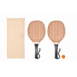 Houten strandracketset met bal Set Tenis Beach Ball kleur hout