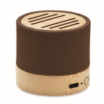 RPET en bamboe speaker met 5.0 aansluiting en handsfree Conscious kleur bruin tweede weergave