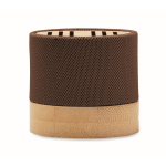 RPET en bamboe speaker met 5.0 aansluiting en handsfree Conscious kleur bruin vijfde weergave