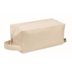 Biologische canvas toilettas met ritssluiting 220 g/m2 Canvas Takeit kleur beige