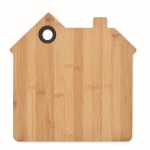 Gepersonaliseerde houten snijplank in de vorm van een huis Home kleur hout vierde weergave