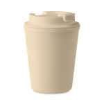 Gerecyclede plastic thermosbeker met tuit 300ml Recyclo kleur beige