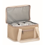 Canvas koeltas bedrukken voor 6 blikjes 320 g/m2 Compact kleur beige tweede weergave